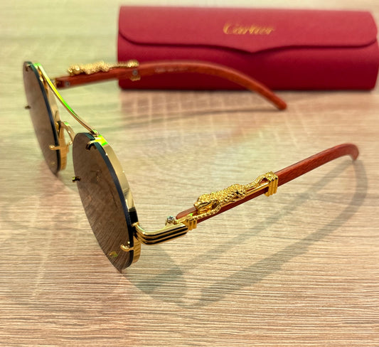 Gafas cartier circular marrón