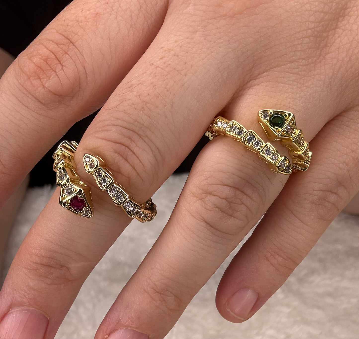 Anillo snake dorado