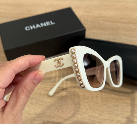 Gafas Chanel perlas blanca