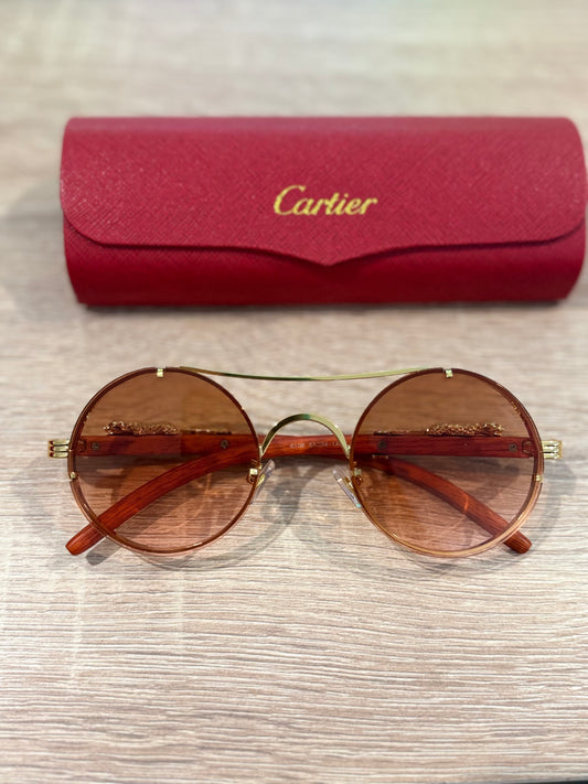 Gafas cartier circular roja